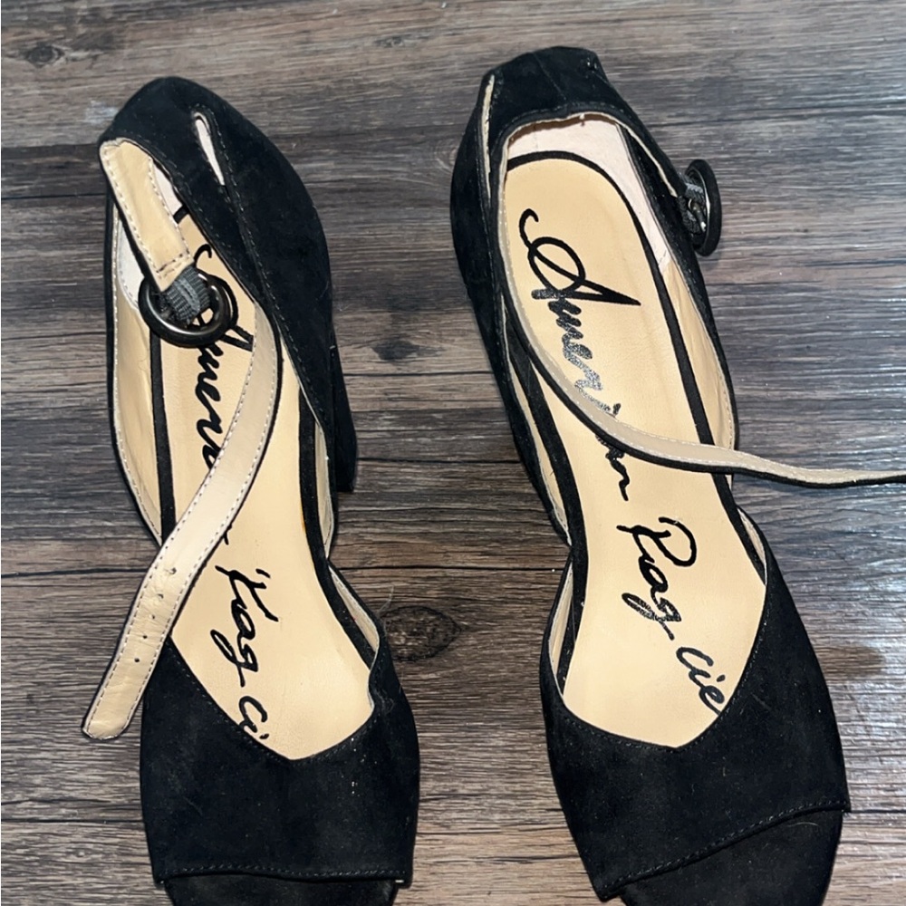 American Rag Black Peep-Toe Heels
